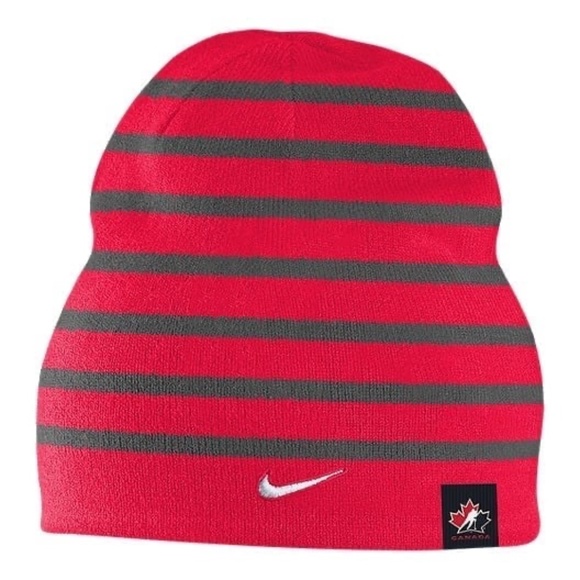 BRAND NEW men Nike team canada reversible beanie hat (striped and solid) - Picture 2 of 2